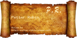 Petter Robin névjegykártya